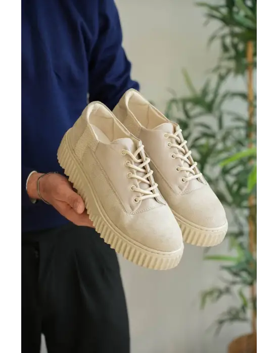 Tb-x516 Terzi Bey Bej Süet Günlük Erkek Ayakkabı