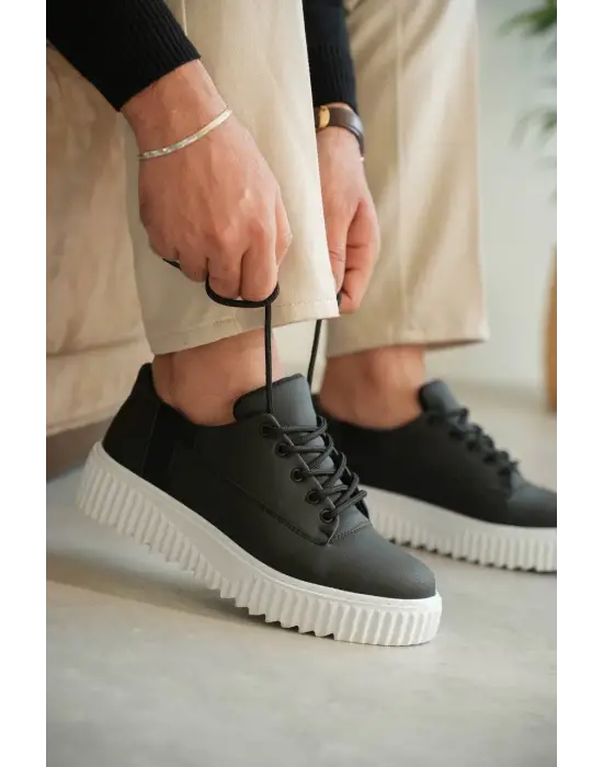 Tb-x516 Terzi Bey Siyah Cilt Günlük Erkek Ayakkabı