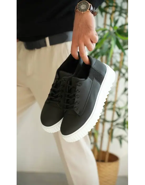 Tb-x516 Terzi Bey Siyah Cilt Günlük Erkek Ayakkabı