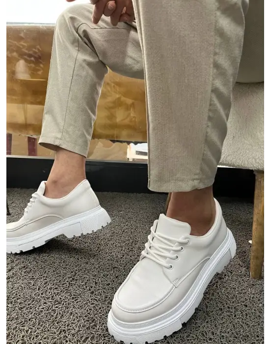 Tb-x6 Terzi Bey Beyaz Cilt Günlük Erkek Ayakkabı