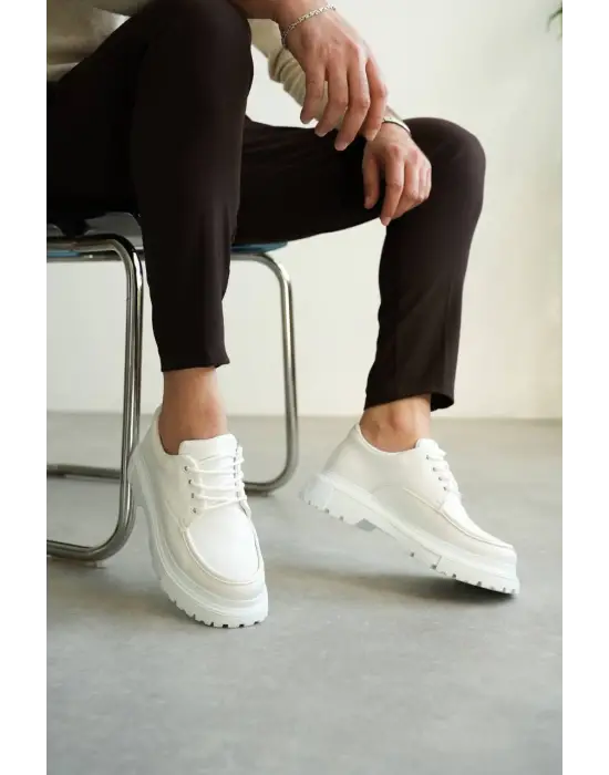 Tb-x6 Terzi Bey Beyaz Cilt Günlük Erkek Ayakkabı