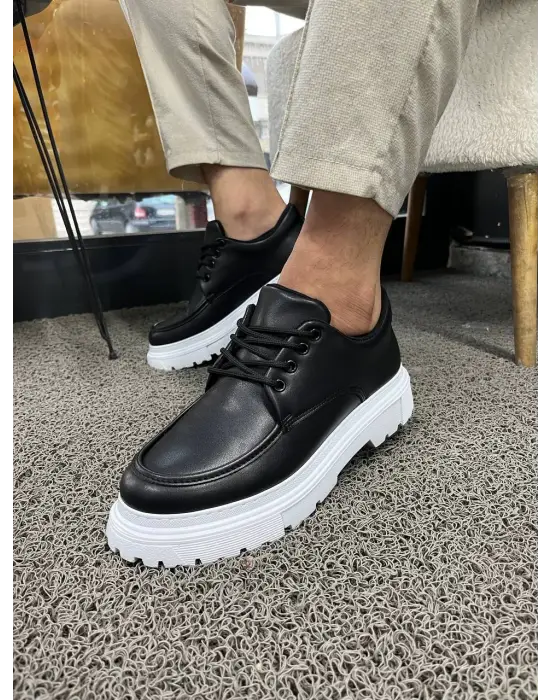 Tb-x6 Terzi Bey Siyah Cilt Günlük Erkek Ayakkabı