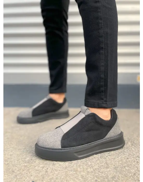 Tb007 Alba Bağcıksız Süet Erkek Günlük Sneaker Ayakkabı Sst Gri/siyah