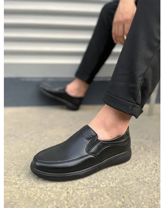 Tb0410 Classique Bağcıksız Cilt Erkek Günlük Klasik Ayakkabı Cst - Siyah
