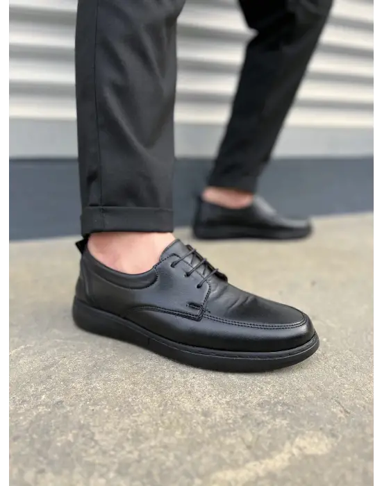 Tb0510 Clasica Bağcıklı Cilt Erkek Günlük Klasik Ayakkabı Cst - Siyah