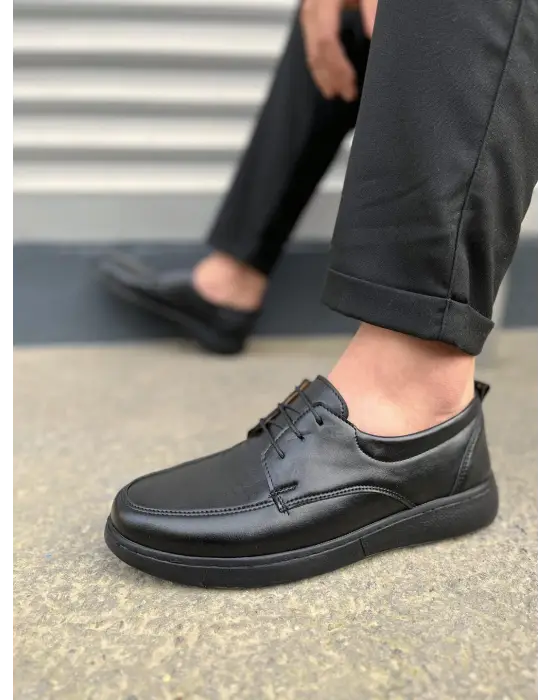 Tb0510 Clasica Bağcıklı Cilt Erkek Günlük Klasik Ayakkabı Cst - Siyah