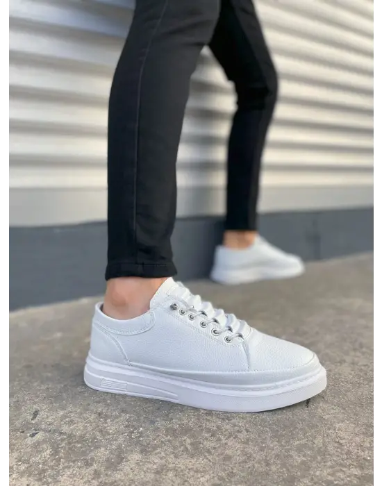 Tb0535 Prime Bağcıklı Cilt Erkek Günlük Sneaker Ayakkabı Cbt - Beyaz