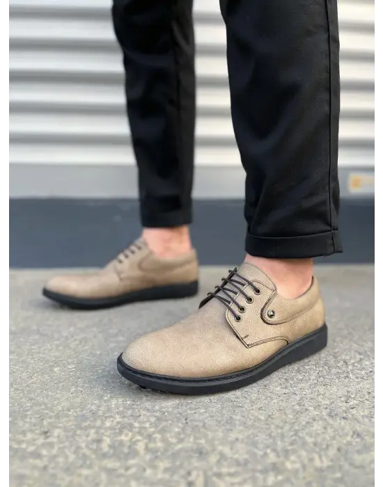 Tb0610 Clasico Bağcıklı Cilt Erkek Günlük Klasik Ayakkabı Cst - Gri