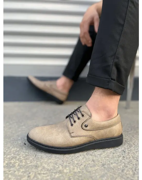 Tb0610 Clasico Bağcıklı Cilt Erkek Günlük Klasik Ayakkabı Cst - Gri