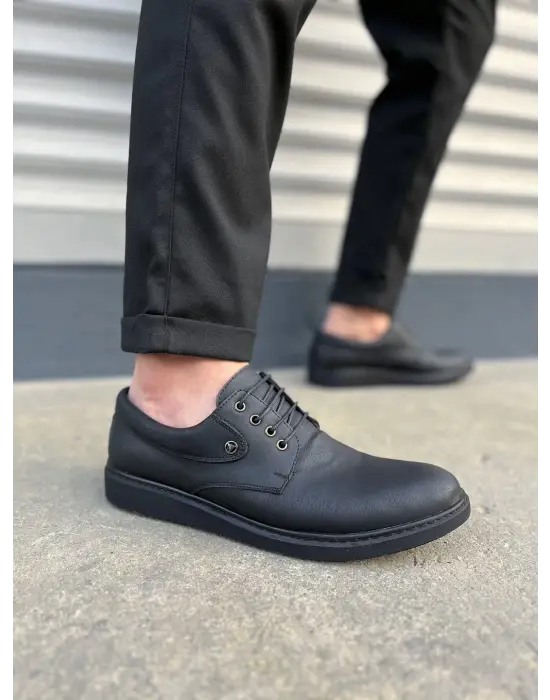 Tb0610 Clasico Bağcıklı Cilt Erkek Günlük Klasik Ayakkabı Cst - Mat Siyah