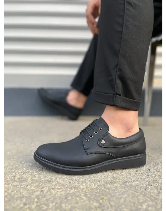 Tb0610 Clasico Bağcıklı Cilt Erkek Günlük Klasik Ayakkabı Cst - Mat Siyah