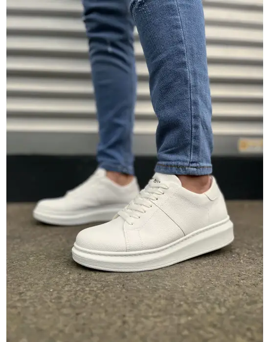 Tb151 Boost Bağcıklı Cilt Erkek Günlük Sneaker Ayakkabı Cbt - Beyaz