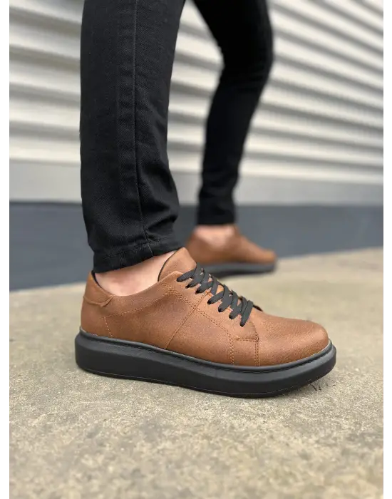 Tb151 Boost Bağcıklı Cilt Erkek Günlük Sneaker Ayakkabı Cst - Taba