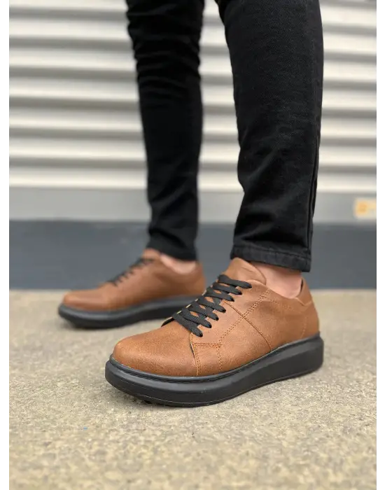 Tb151 Boost Bağcıklı Cilt Erkek Günlük Sneaker Ayakkabı Cst - Taba