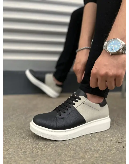 Tb151 Boost Bağcıklı Cilt Süet Erkek Günlük Sneaker Ayakkabı Csbt - Siyah/gri