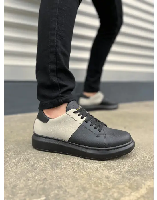 Tb151 Boost Bağcıklı Cilt Süet Erkek Günlük Sneaker Ayakkabı Csst - Siyah/gri