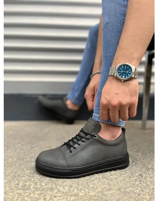 Tb152 Cool Bağcıklı Cilt Erkek Günlük Spor Klasik Ayakkabı Cst - Füme