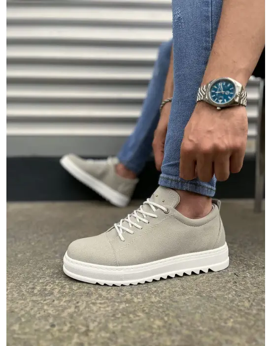 Tb152 Cool Bağcıklı Süet Erkek Günlük Spor Klasik Ayakkabı Sbt - Gri