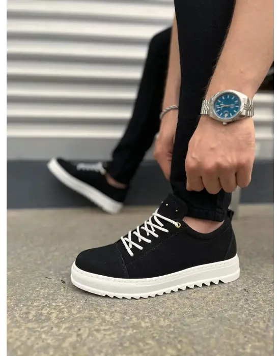 Tb152 Cool Bağcıklı Süet Erkek Günlük Spor Klasik Ayakkabı Sbt - Siyah