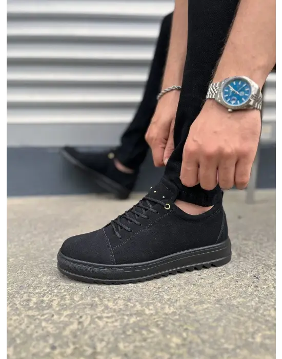 Tb152 Cool Bağcıklı Süet Erkek Günlük Spor Klasik Ayakkabı Sst - Siyah