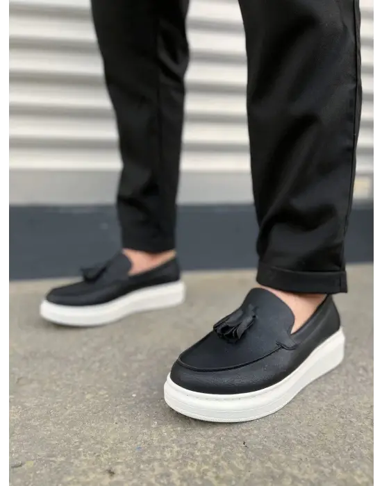 Tb154 Blaze Bağcıksız Püsküllü Cilt Erkek Günlük Spor Klasik Ayakkabı Cbt - Siyah