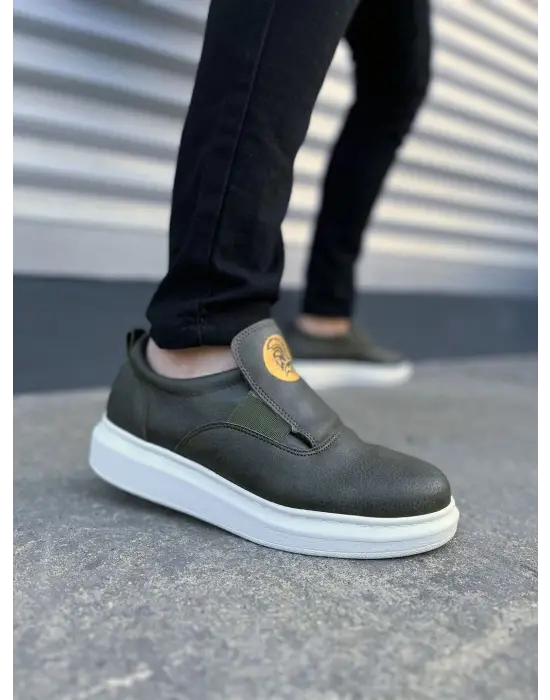 Tb161 Hippo Bağcıksız Cilt Erkek Günlük Sneaker Ayakkabı Cbt - Haki