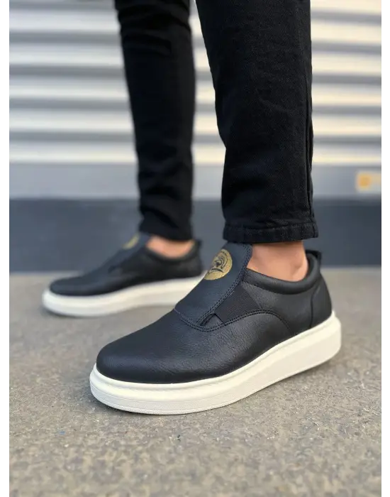 Tb161 Hippo Bağcıksız Cilt Erkek Günlük Sneaker Ayakkabı Cbt - Siyah