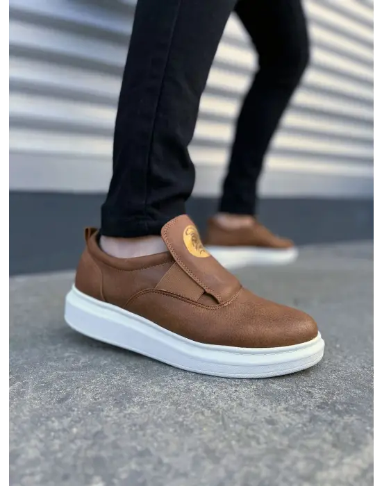 Tb161 Hippo Bağcıksız Cilt Erkek Günlük Sneaker Ayakkabı Cbt - Taba