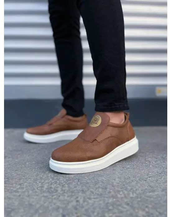 Tb161 Hippo Bağcıksız Cilt Erkek Günlük Sneaker Ayakkabı Cbt - Taba