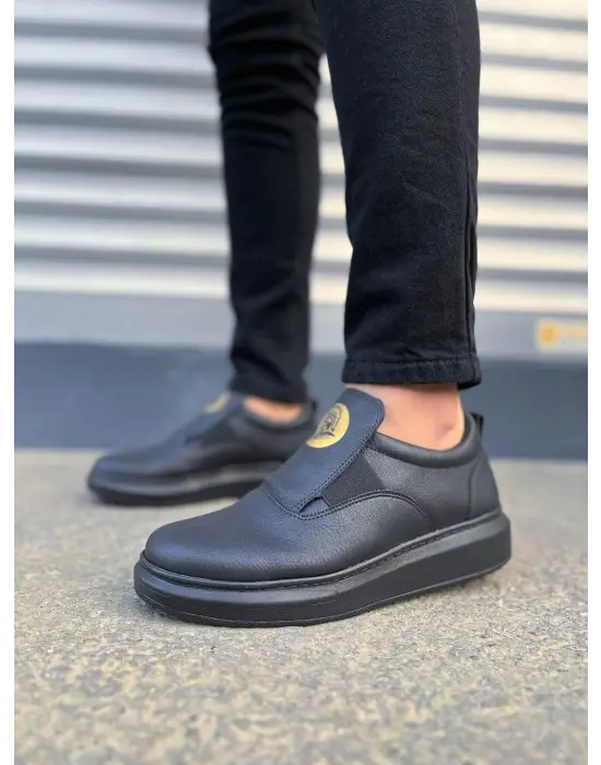 Tb161 Hippo Bağcıksız Cilt Erkek Günlük Sneaker Ayakkabı Cst - Siyah