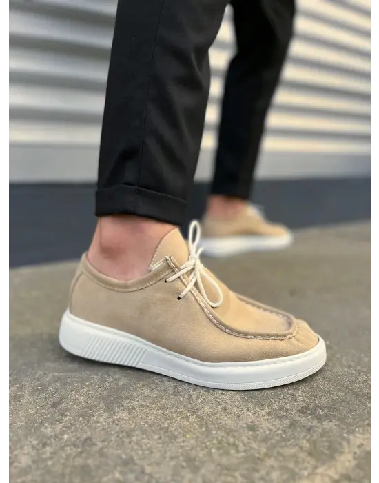 Tb170 Tornado Bağcıklı Süet Erkek Günlük Spor Klasik Ayakkabı Sbt - Krem