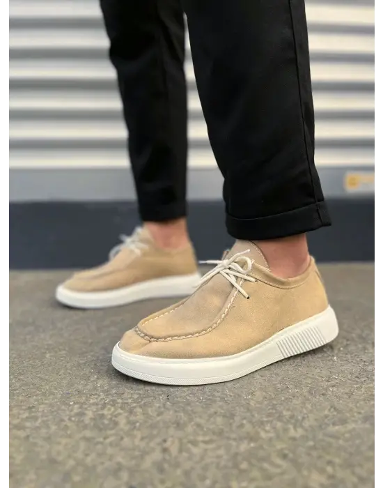 Tb170 Tornado Bağcıklı Süet Erkek Günlük Spor Klasik Ayakkabı Sbt - Krem