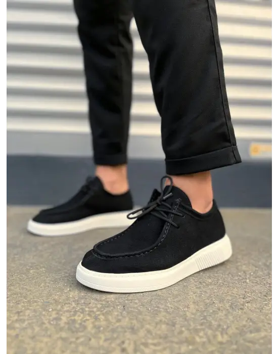 Tb170 Tornado Bağcıklı Süet Erkek Günlük Spor Klasik Ayakkabı Sbt - Siyah