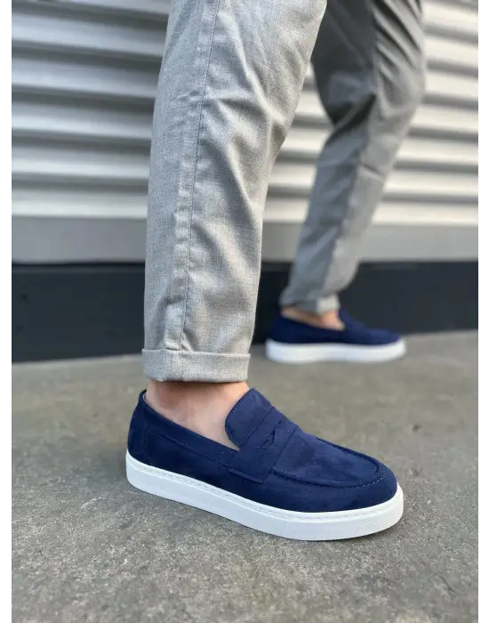 Tb180 Estilo X Bağcıksız Süet Erkek Günlük Spor Klasik Ayakkabı Sbt - Lacivert