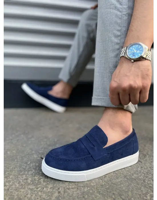 Tb180 Estilo X Bağcıksız Süet Erkek Günlük Spor Klasik Ayakkabı Sbt - Lacivert