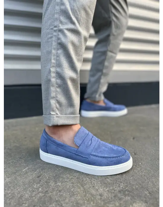 Tb180 Estilo X Bağcıksız Süet Erkek Günlük Spor Klasik Ayakkabı Sbt - Mavi