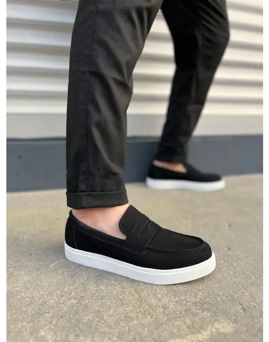 Tb180 Estilo X Bağcıksız Süet Erkek Günlük Spor Klasik Ayakkabı Sbt - Siyah