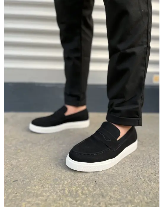 Tb180 Estilo X Bağcıksız Süet Erkek Günlük Spor Klasik Ayakkabı Sbt - Siyah