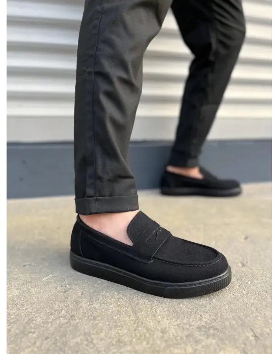 Tb180 Estilo X Bağcıksız Süet Erkek Günlük Spor Klasik Ayakkabı Sst - Siyah