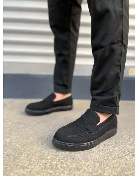 Tb180 Estilo X Bağcıksız Süet Erkek Günlük Spor Klasik Ayakkabı Sst - Siyah