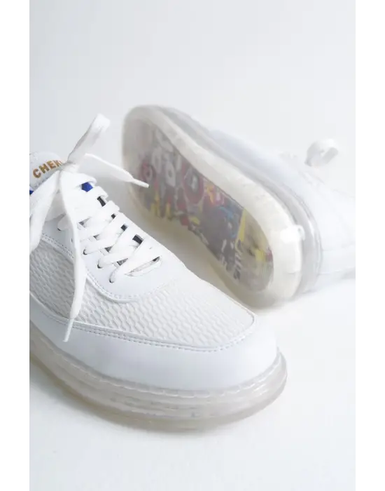 TB181 - RRT İpekyol  Erkek Ayakkabı BEYAZ / SAX MAVI