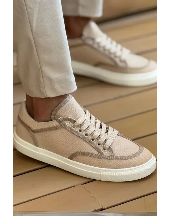 TB2505 - Keten Erkek Ayakkabı BEJ/BEJ