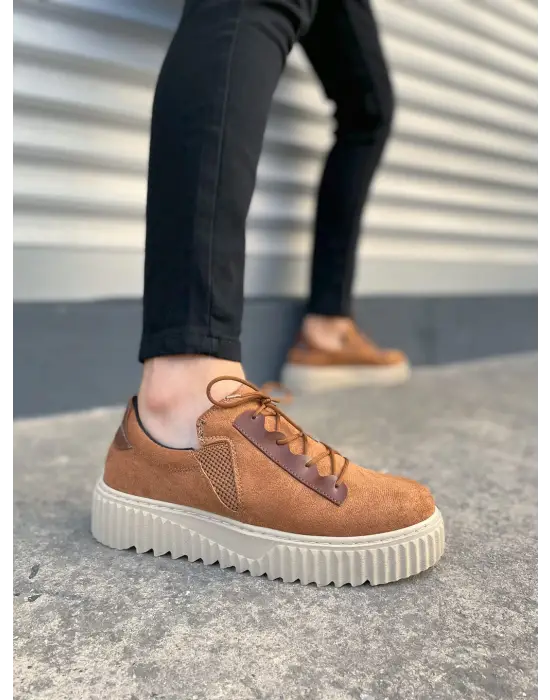 Tb502 Bold Bağcıklı Süet Erkek Günlük Sneaker Ayakkabı Skt - Taba