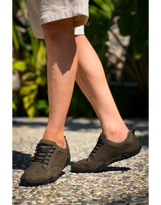 Tbdx1 Terzi Bey Haki Deri Günlük Erkek Ayakkabı