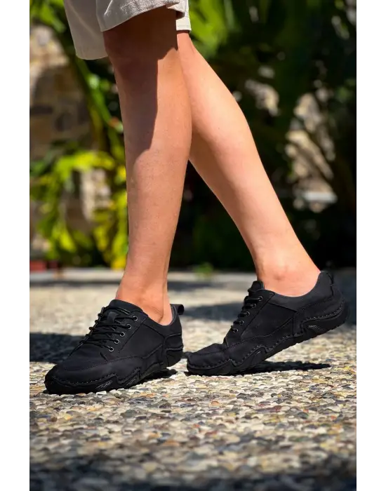 Tbdx1 Terzi Bey Siyah Deri Günlük Erkek Ayakkabı