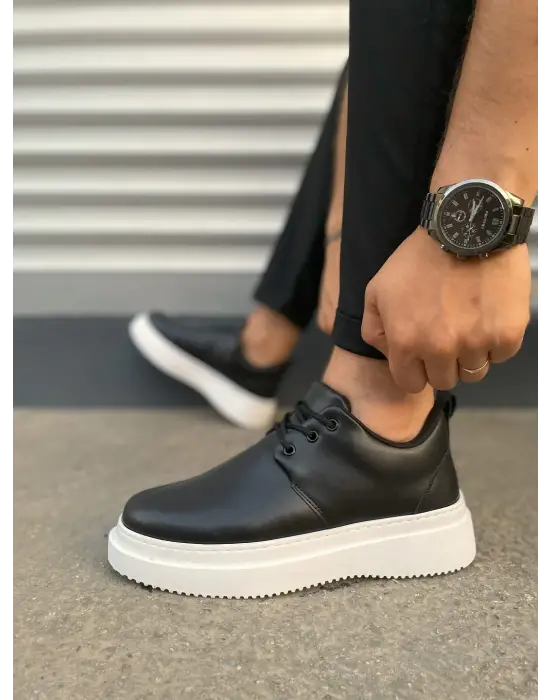 Tbx03 Luxor Bağcıklı Cilt Erkek Günlük Spor Klasik Ayakkabı Cbt - Siyah