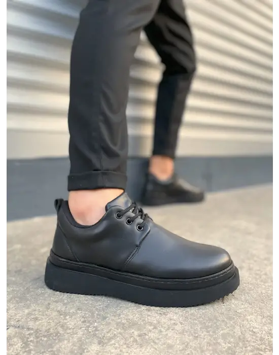 Tbx03 Luxor Bağcıklı Cilt Erkek Günlük Spor Klasik Ayakkabı Cst - Siyah