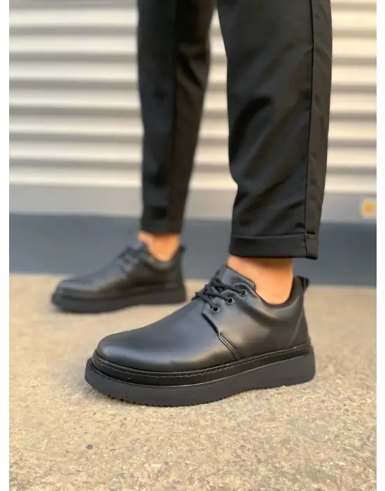 Tbx03 Luxor Bağcıklı Cilt Erkek Günlük Spor Klasik Ayakkabı Cst - Siyah