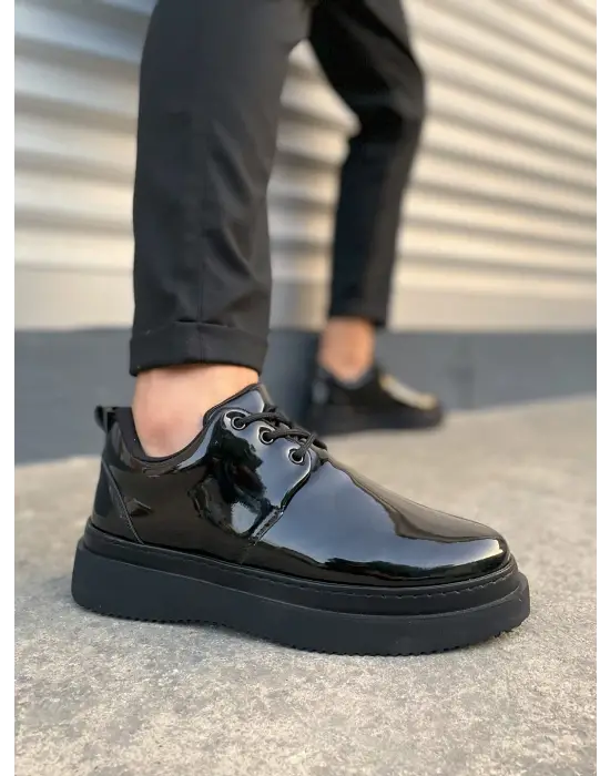 Tbx03 Luxor Bağcıklı Rugan Erkek Günlük Spor Klasik Ayakkabı Rst - Siyah