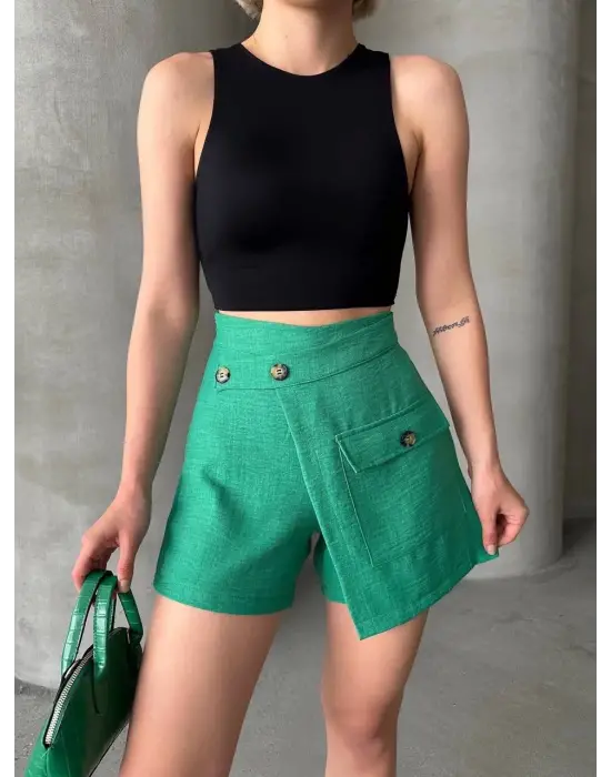 Tek Cepli Şort Etek